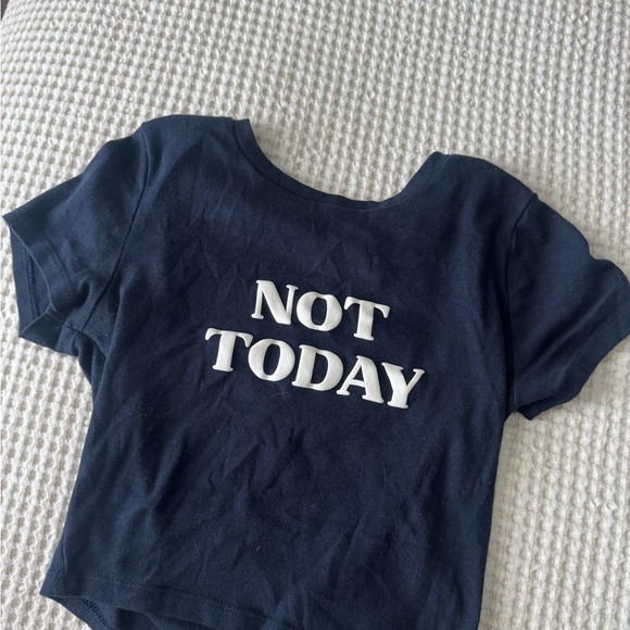 Garage Tops - Garage Navy Blue 'Not Today' Crop Top